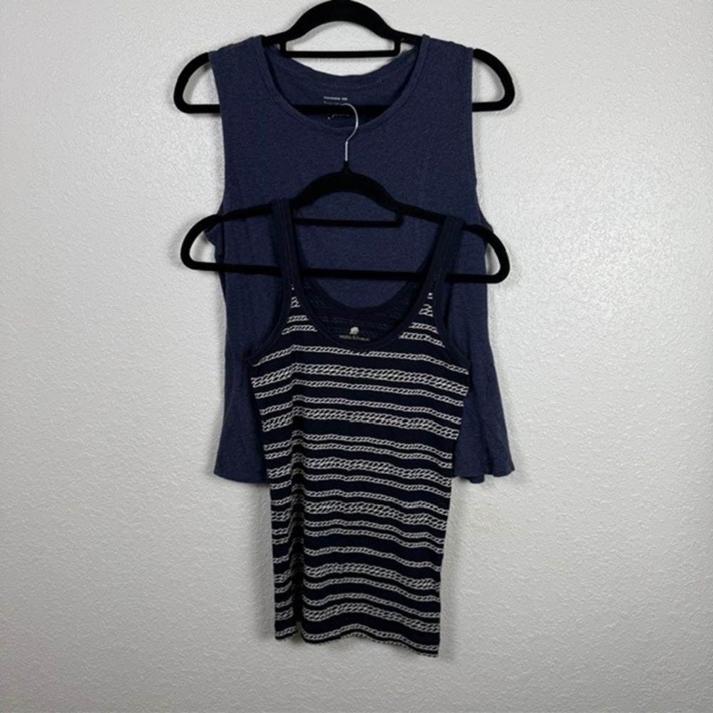 Banana Republic Tank Top Bundle of 2 Striped Solid Blue Navy Medium